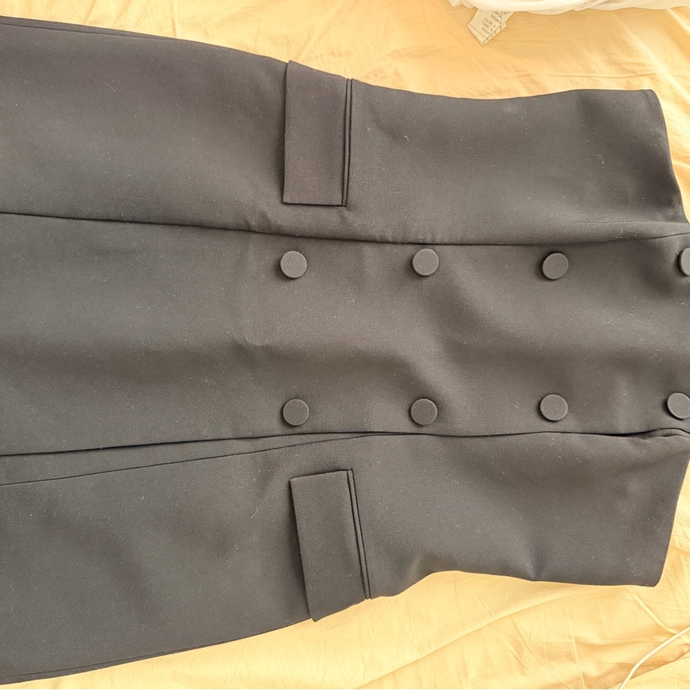 H&M Black Strapless Dress with Button Detail